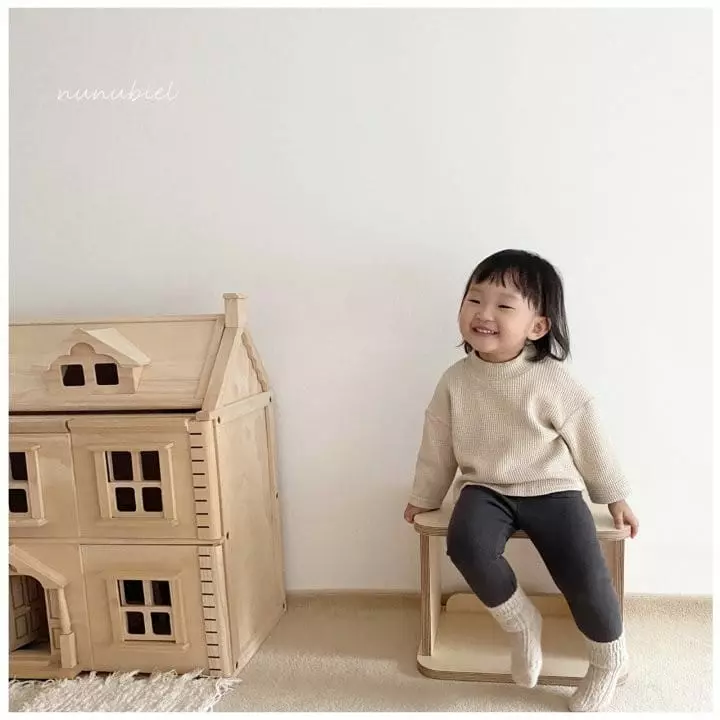 Nunubiel - Korean Children Fashion - #childrensboutique - Kid Waffle Turtleneck Tee - 10