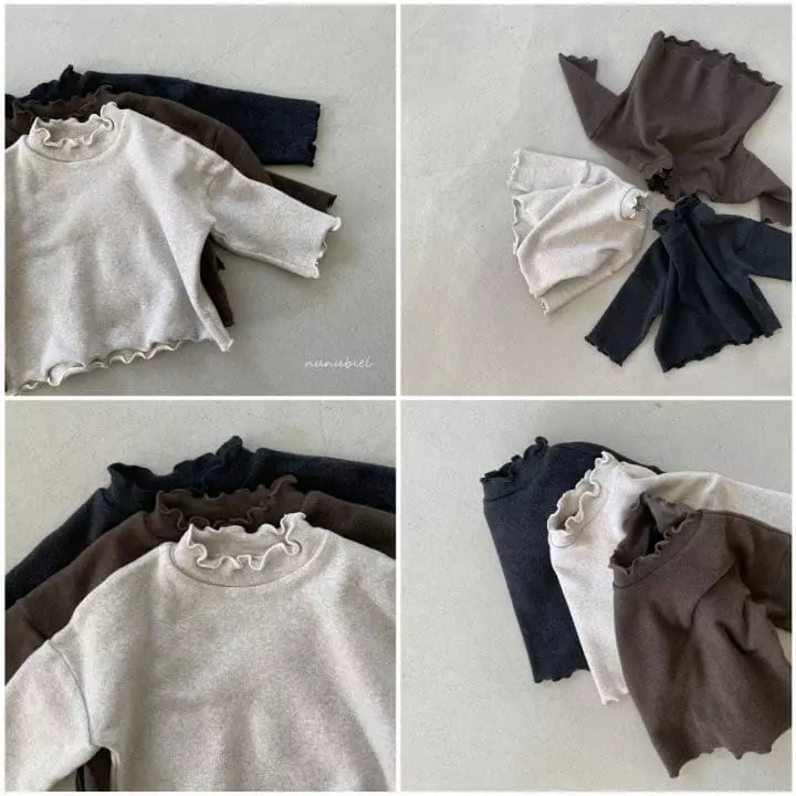 Nunubiel - Korean Children Fashion - #minifashionista - Kid Shirring Turtleneck Tee - 2