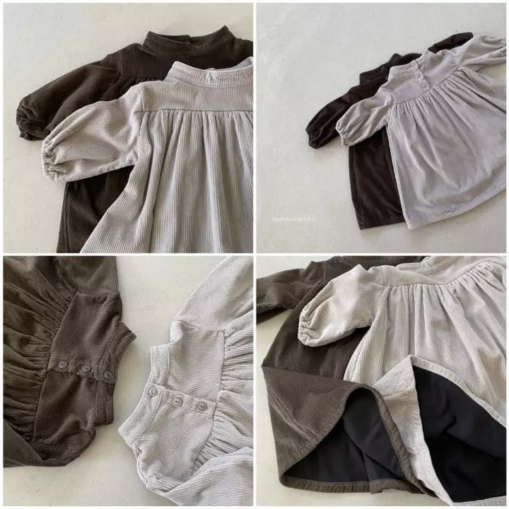 Nunubiel - Korean Children Fashion - #prettylittlegirls - Kid Gray One-piece - 2