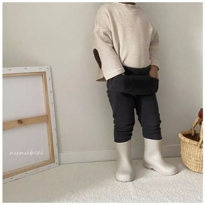 Nunubiel - Korean Children Fashion - #todddlerfashion - Kid Waffle Turtleneck Tee - 6