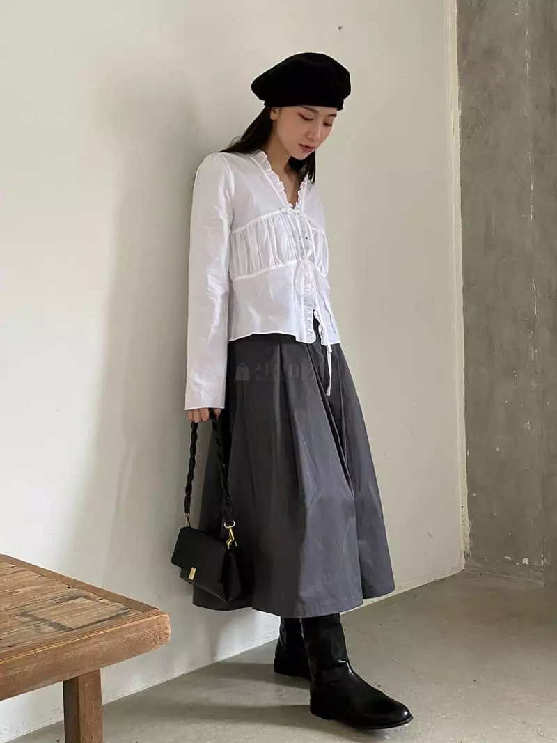 Nyunyu Wear - Korean Women Fashion - #momslook - Marron Skirt - 10