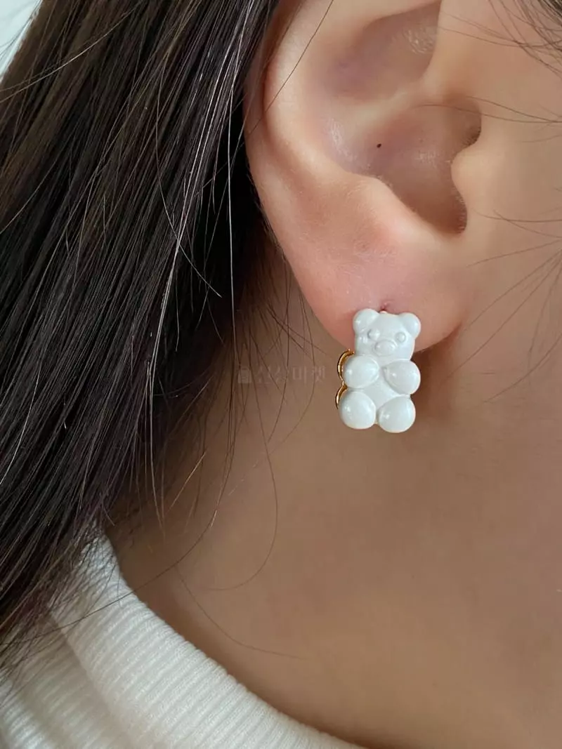 Nyunyu Wear - Korean Women Fashion - #thatsdarling - Coating Haribo Earring - 2