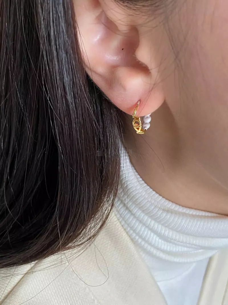 Nyunyu Wear - Korean Women Fashion - #womensfashion - Coating Love Earring - 8