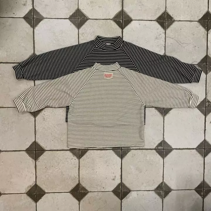 O Wa - Korean Children Fashion - #designkidswear - Stripes Turtleneck Tee - 10