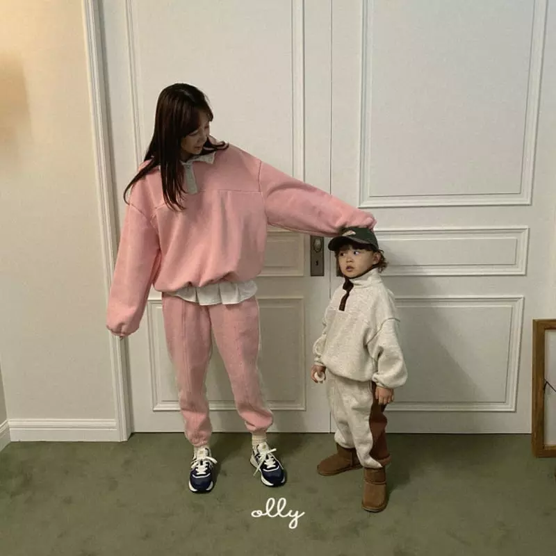 Ollymarket - Korean Children Fashion - #childofig - Half Zip-up Sweatshirt with Mom - 12