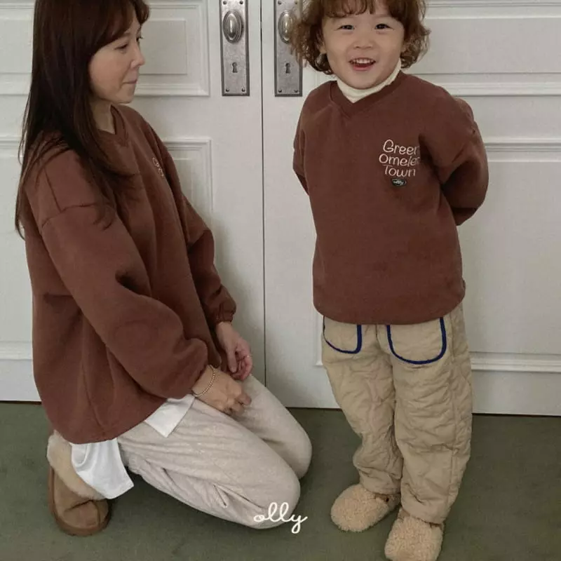 Ollymarket - Korean Children Fashion - #kidsstore - V Neck Fleece Sweatshir with Mom