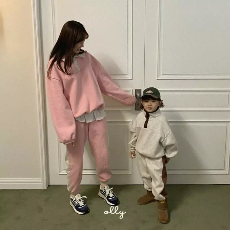Ollymarket - Korean Children Fashion - #minifashionista - Half Zip-up Sweatshirt with Mom - 9