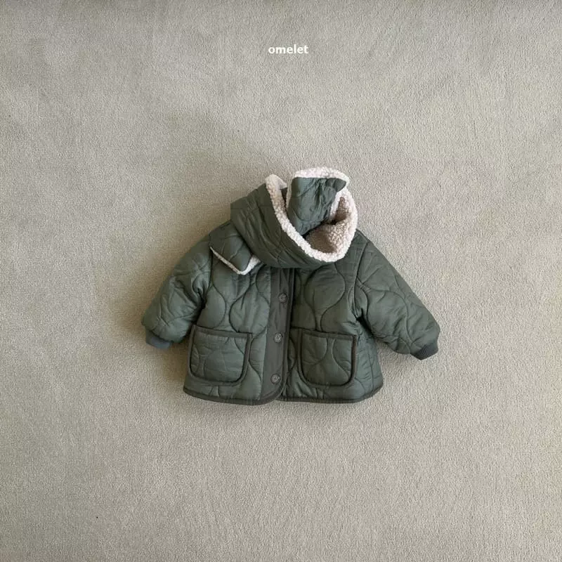 Omelet - Korean Children Fashion - #kidsstore - Ggal Jacket with Muffler - 2