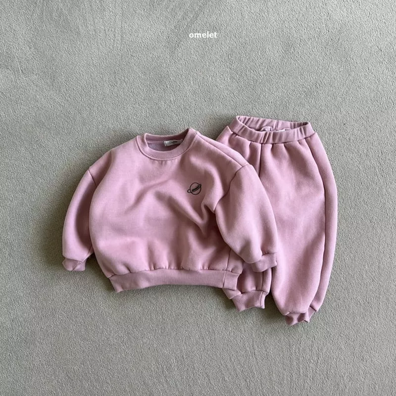 Omelet - Korean Children Fashion - #todddlerfashion - Space Fleece Set - 2