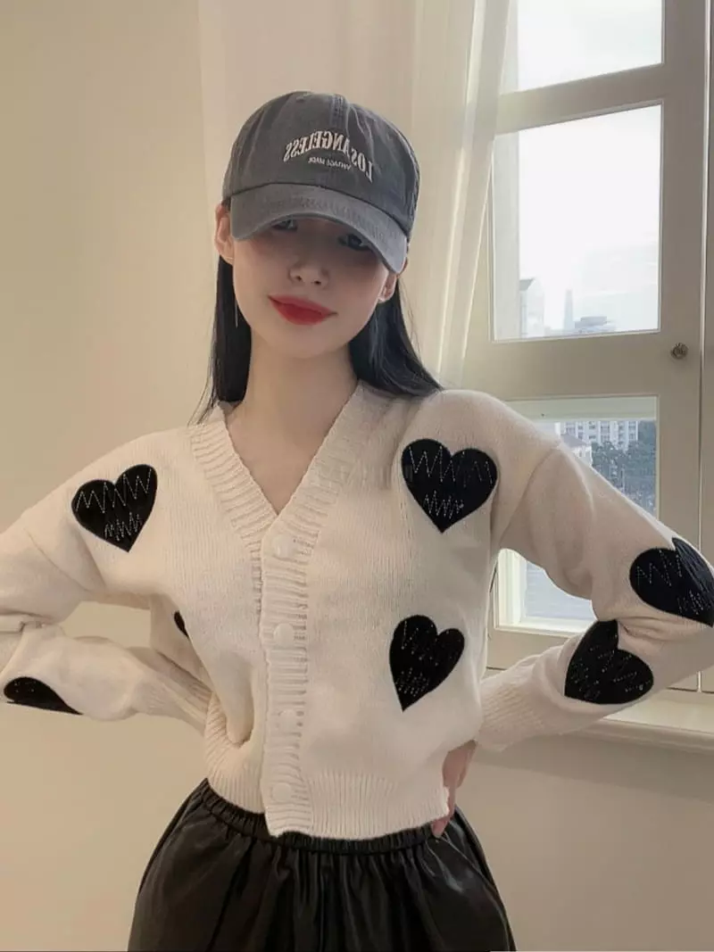 Oneway - Korean Women Fashion - #momslook - Heart Cardigan - 5