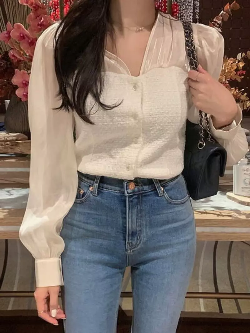 Oneway - Korean Women Fashion - #momslook - Twid Blouse - 7