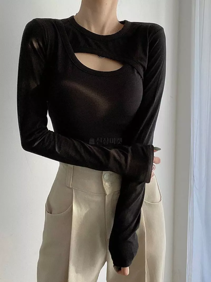 Oneway - Korean Women Fashion - #momslook - Open Tee - 3