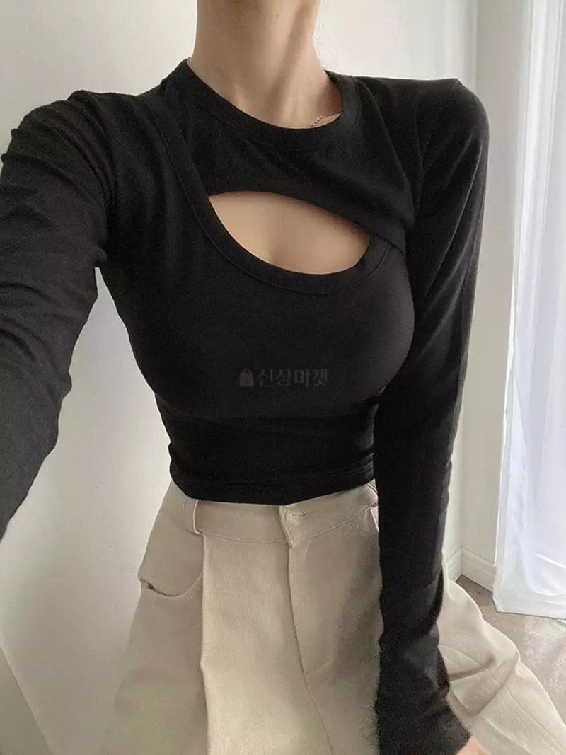 Oneway - Korean Women Fashion - #momslook - Open Tee - 5