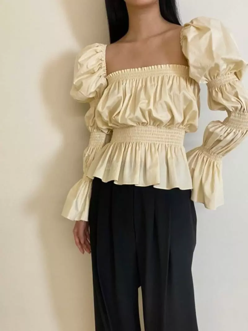 Oneway - Korean Women Fashion - #momslook - Square Smocked Blouse - 5