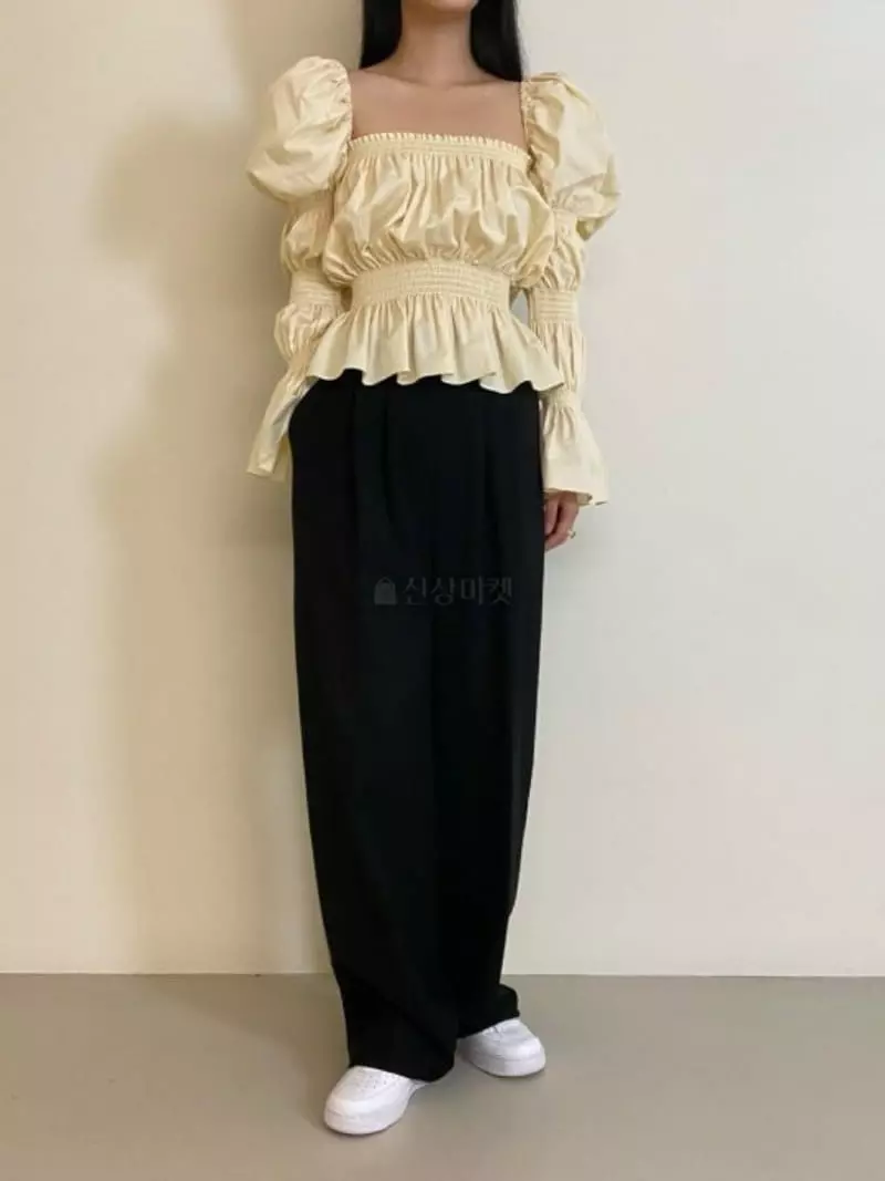 Oneway - Korean Women Fashion - #momslook - Square Smocked Blouse - 6