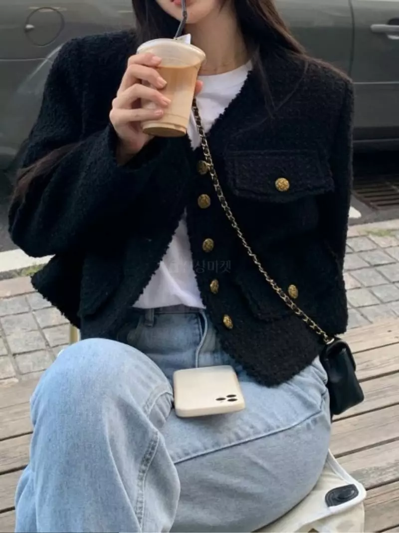 Oneway - Korean Women Fashion - #momslook - Shasha Twid Jacket - 5