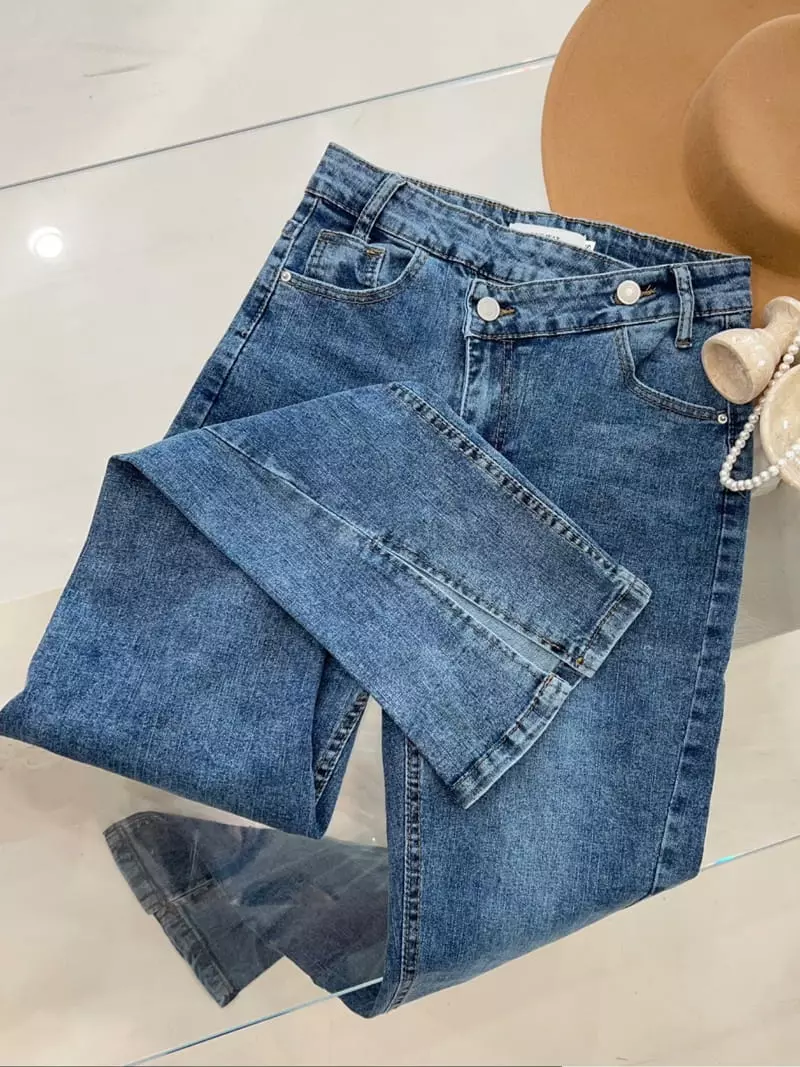 Oneway - Korean Women Fashion - #momslook - Sasun Slit Jeans - 3