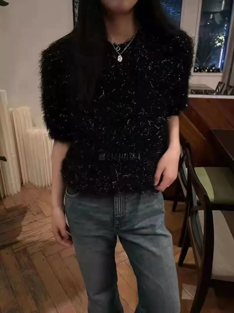 Oneway - Korean Women Fashion - #momslook - Bling Knit Tee