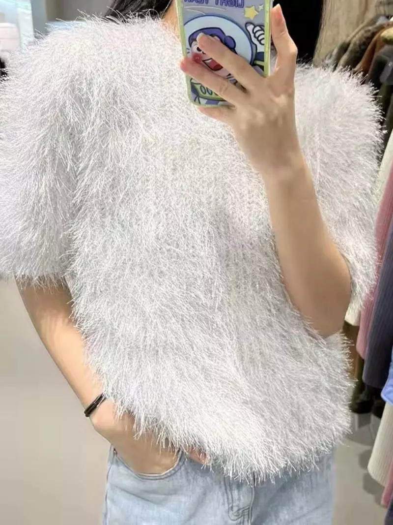 Oneway - Korean Women Fashion - #momslook - Bling Knit Tee - 3