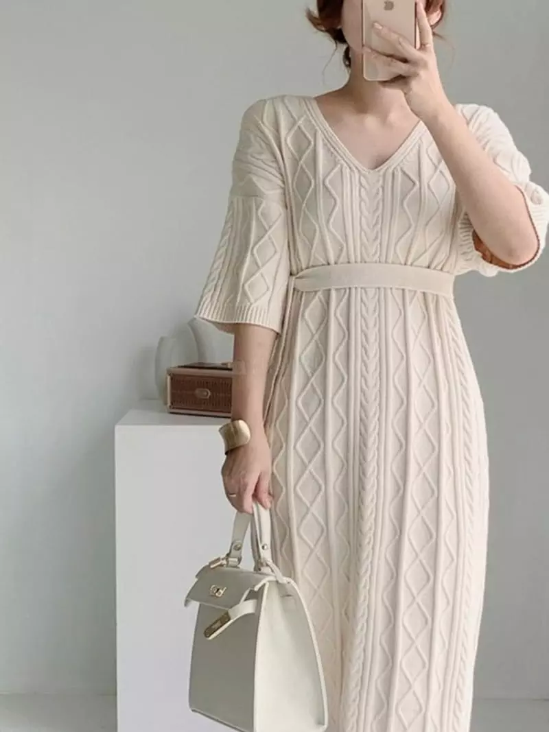 Oneway - Korean Women Fashion - #womensfashion - Twist Belt One-piece Set - 4