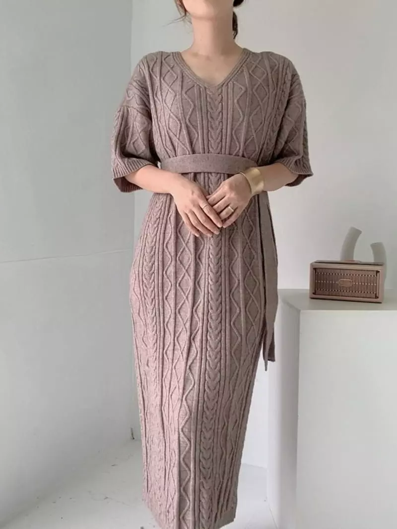 Oneway - Korean Women Fashion - #momslook - Twist Belt One-piece Set - 8