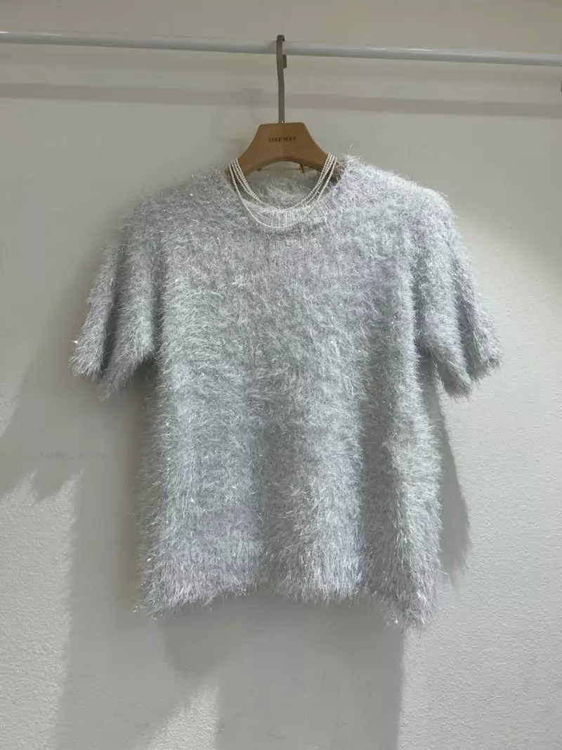 Oneway - Korean Women Fashion - #pursuepretty - Bling Knit Tee - 7