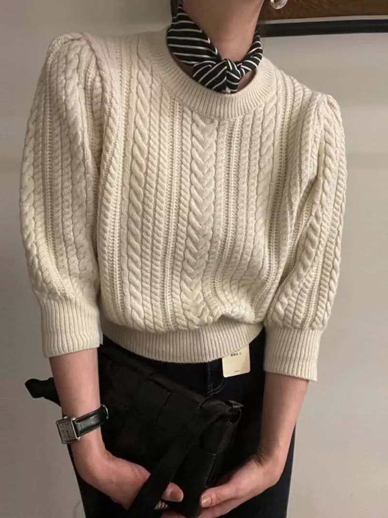 Oneway - Korean Women Fashion - #pursuepretty - Basic Twist Knit Tee - 6