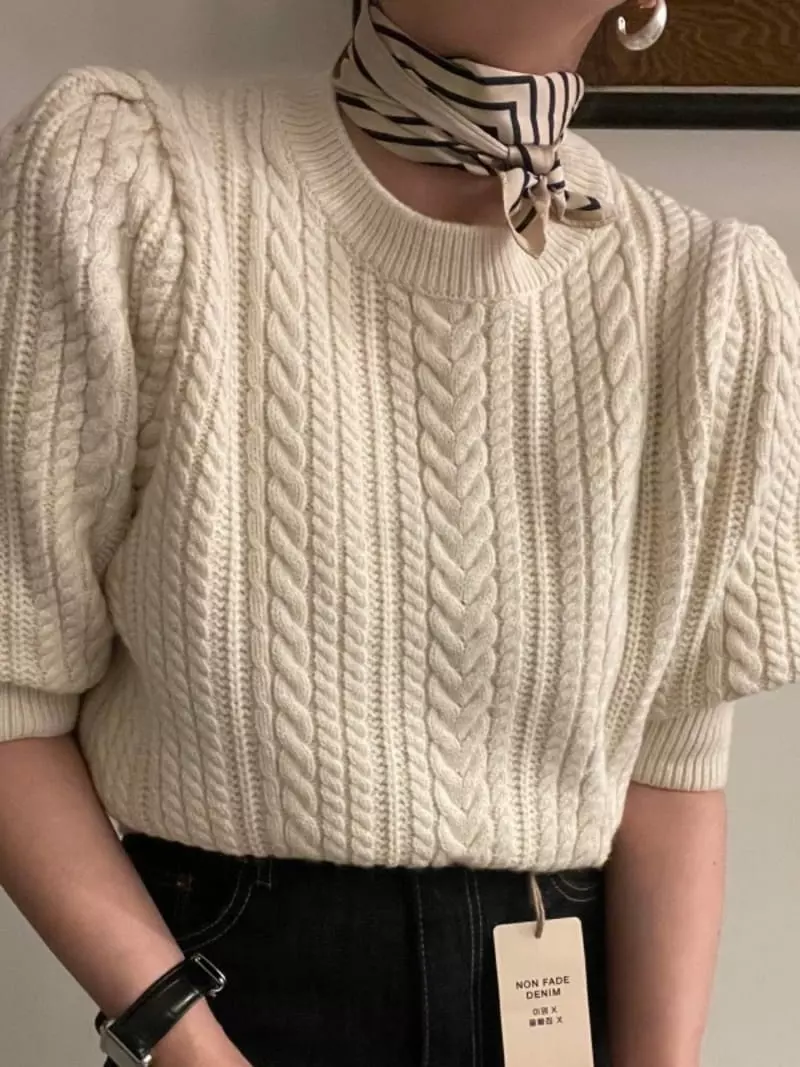 Oneway - Korean Women Fashion - #shopsmall - Basic Twist Knit Tee - 9