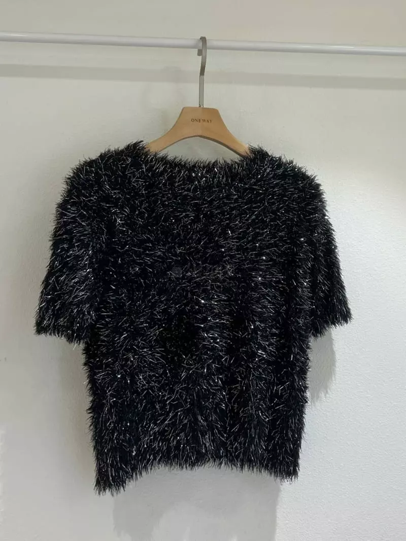 Oneway - Korean Women Fashion - #vintagekidsstyle - Bling Knit Tee - 6