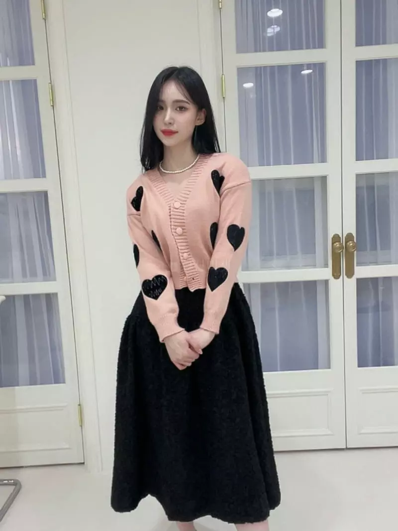 Oneway - Korean Women Fashion - #womensfashion - Heart Cardigan - 2