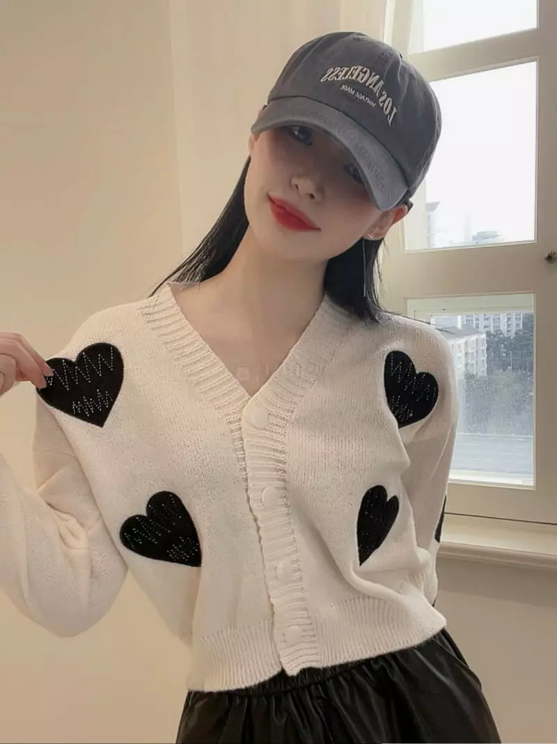 Oneway - Korean Women Fashion - #momslook - Heart Cardigan - 4