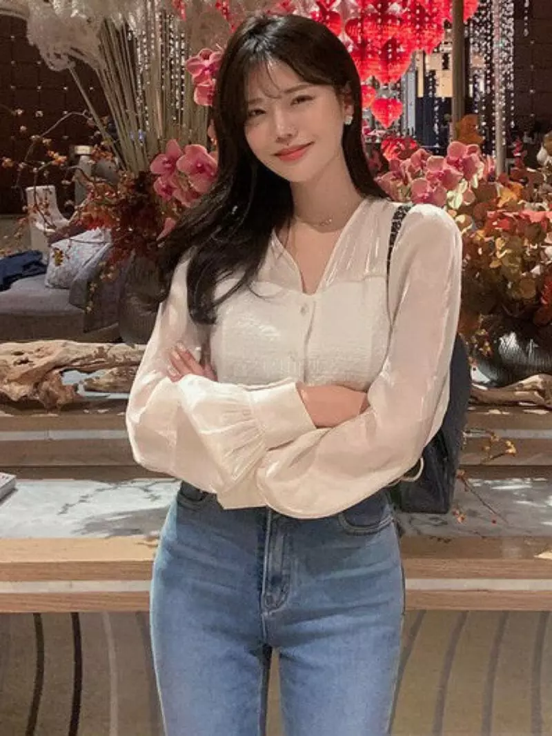 Oneway - Korean Women Fashion - #momslook - Twid Blouse - 4