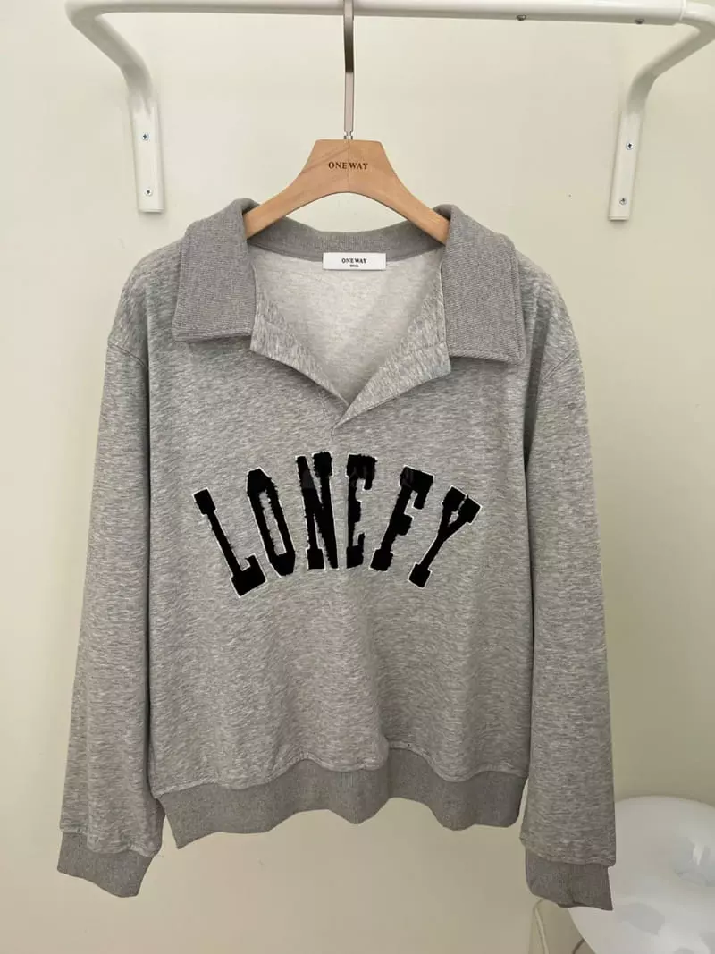 Oneway - Korean Women Fashion - #womensfashion - Collar Sweatshirt - 7
