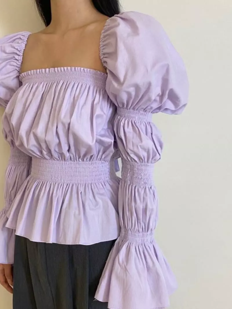 Oneway - Korean Women Fashion - #womensfashion - Square Smocked Blouse - 2