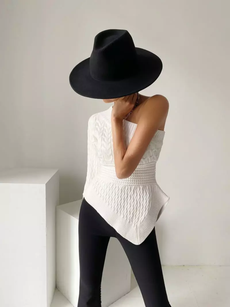 Oneway - Korean Women Fashion - #womensfashion - Twist Off Sholder Knit Tee - 6