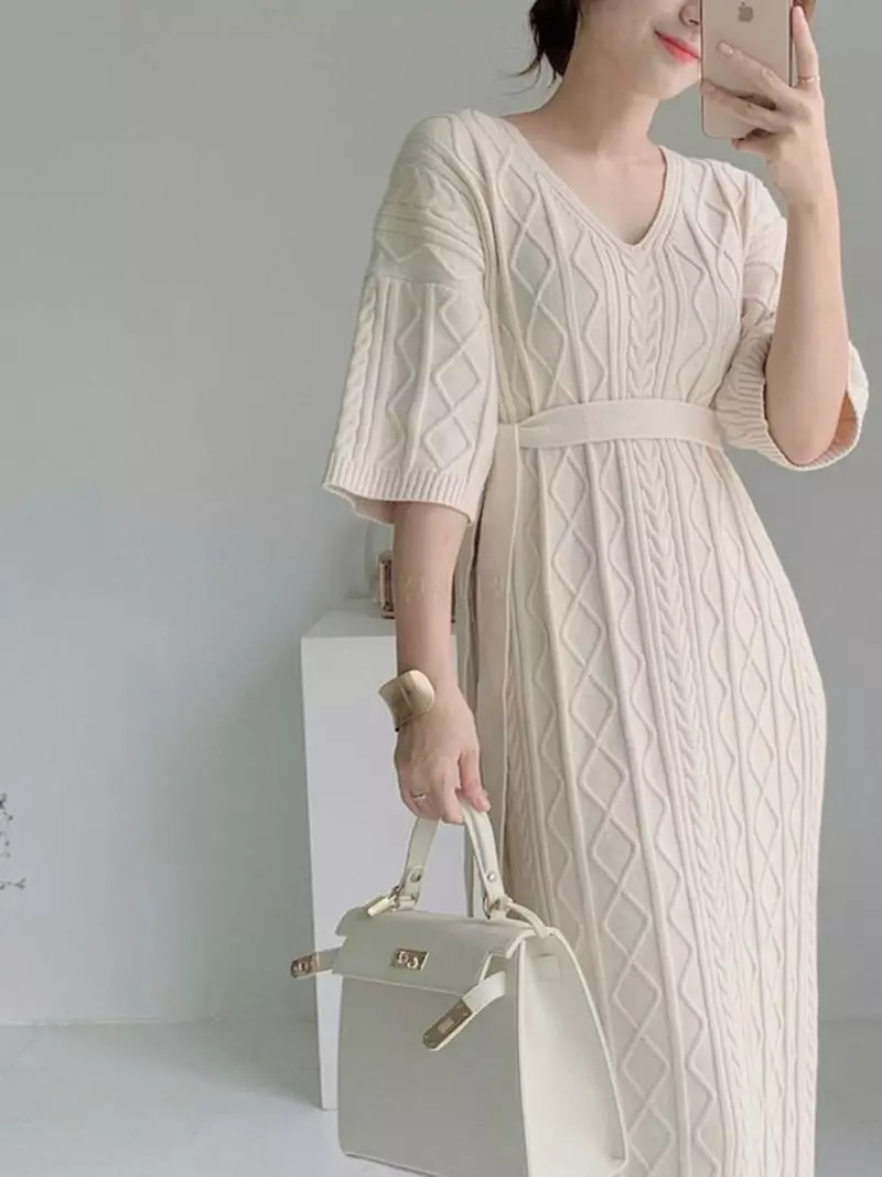 Oneway - Korean Women Fashion - #womensfashion - Twist Belt One-piece Set - 5