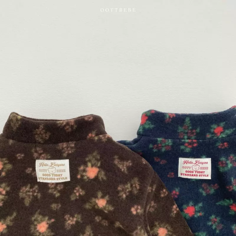 Oott Bebe - Korean Baby Fashion - #babyboutiqueclothing - Flower Fleece Bodysuit - 11