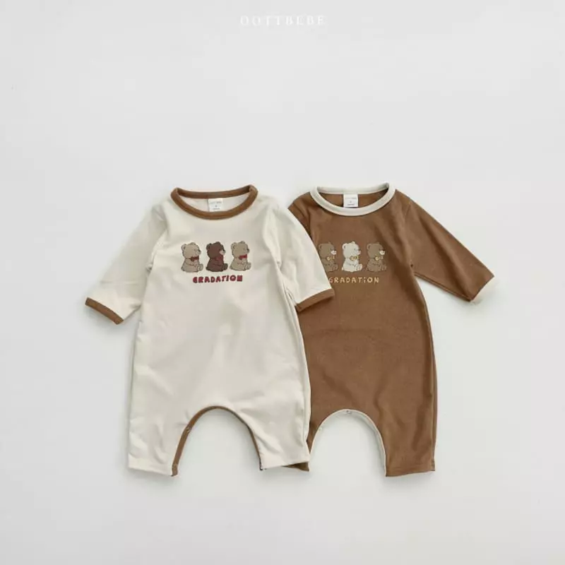 Oott Bebe - Korean Baby Fashion - #babyfashion - Tone Tone Bear Bodysuit - 2