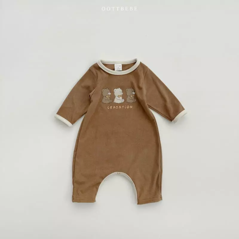 Oott Bebe - Korean Baby Fashion - #babyfever - Tone Tone Bear Bodysuit - 4