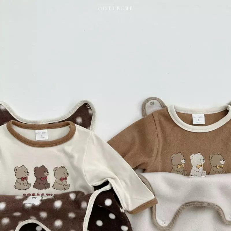 Oott Bebe - Korean Baby Fashion - #babylifestyle - Tone Tone Bear Bodysuit - 5