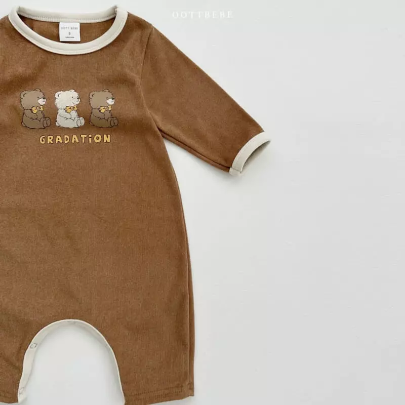 Oott Bebe - Korean Baby Fashion - #babyootd - Tone Tone Bear Bodysuit - 7