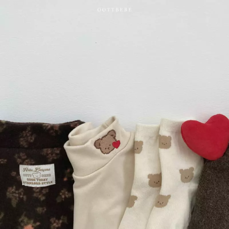 Oott Bebe - Korean Baby Fashion - #onlinebabyboutique - Flower Fleece Bodysuit - 7