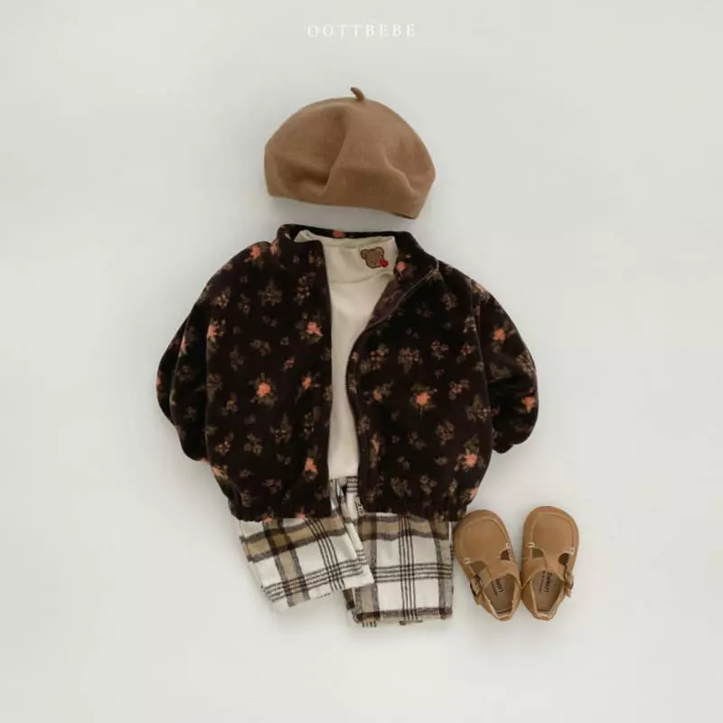 Oott Bebe - Korean Children Fashion - #Kfashion4kids - Flower Fleec Zip-up - 3
