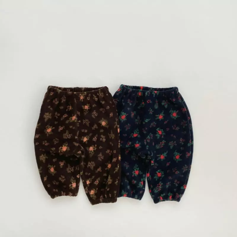 Oott Bebe - Korean Children Fashion - #Kfashion4kids - Flower Fleece Pants - 2