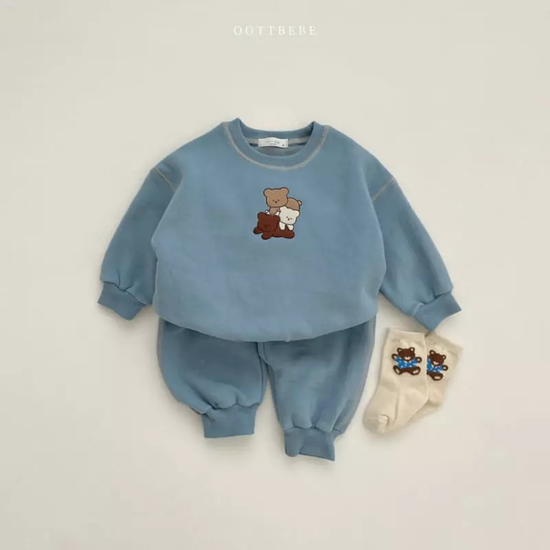 Oott Bebe - Korean Children Fashion - #Kfashion4kids - Pastry Bear Top Bottom Set - 8
