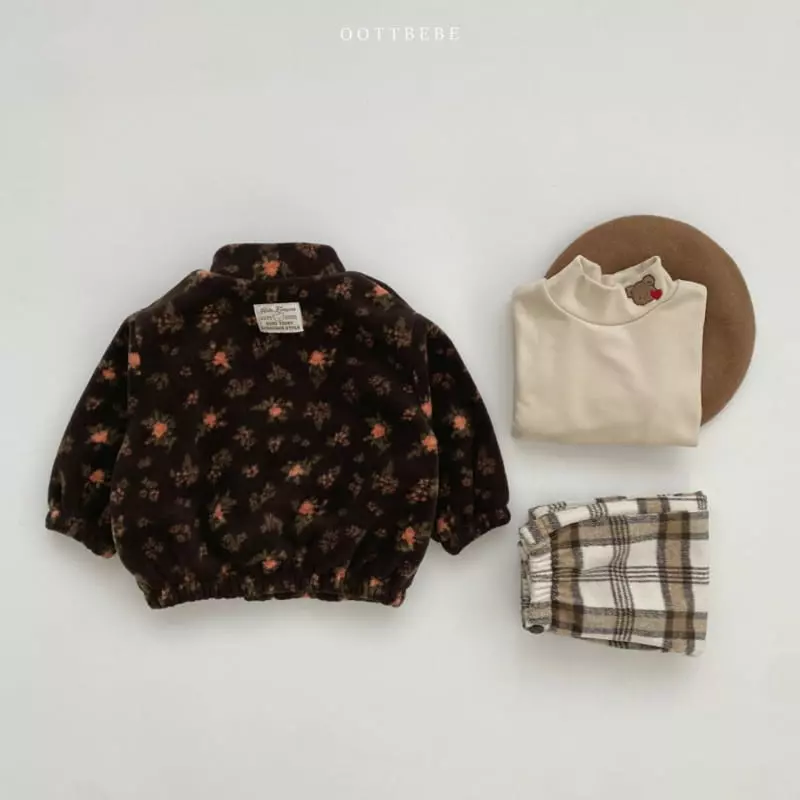 Oott Bebe - Korean Children Fashion - #childofig - Flower Fleec Zip-up - 8