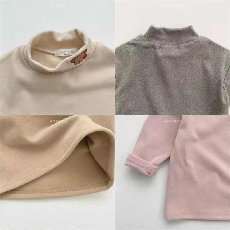 Oott Bebe - Korean Children Fashion - #childofig - Hear Bear Turtleneck Tee - 7