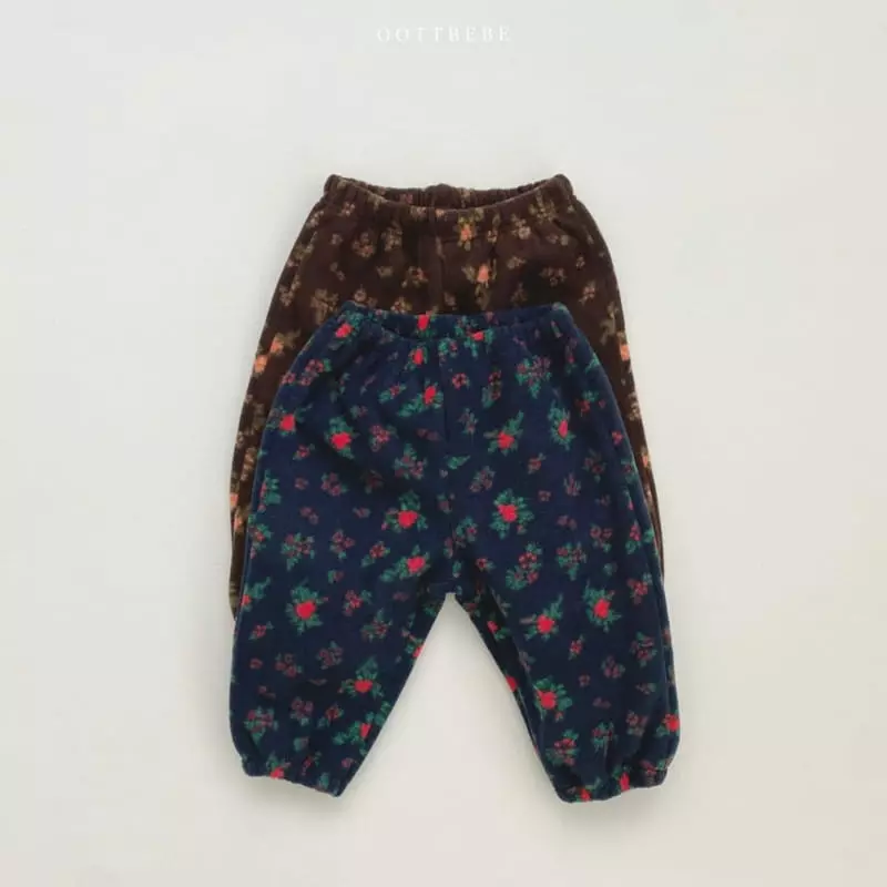 Oott Bebe - Korean Children Fashion - #childrensboutique - Flower Fleece Pants - 9