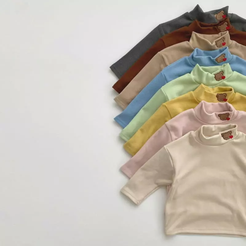 Oott Bebe - Korean Children Fashion - #childrensboutique - Hear Bear Turtleneck Tee - 8