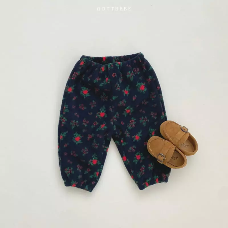 Oott Bebe - Korean Children Fashion - #designkidswear - Flower Fleece Pants - 10